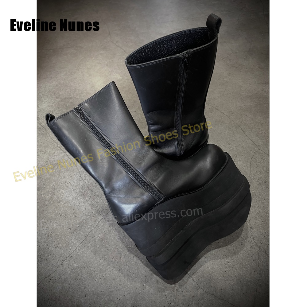 Street Fashion Punk - Botas de media caña con plataforma
