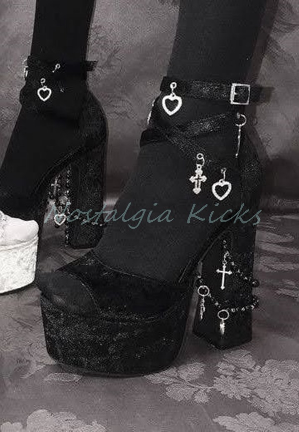 Street Fashion Punk - Sandalias góticas de tacón alto con