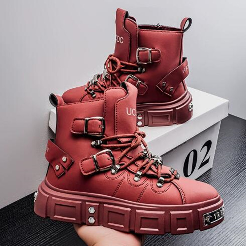Street Fashion Punk - Zapatillas de lujo con remaches negros