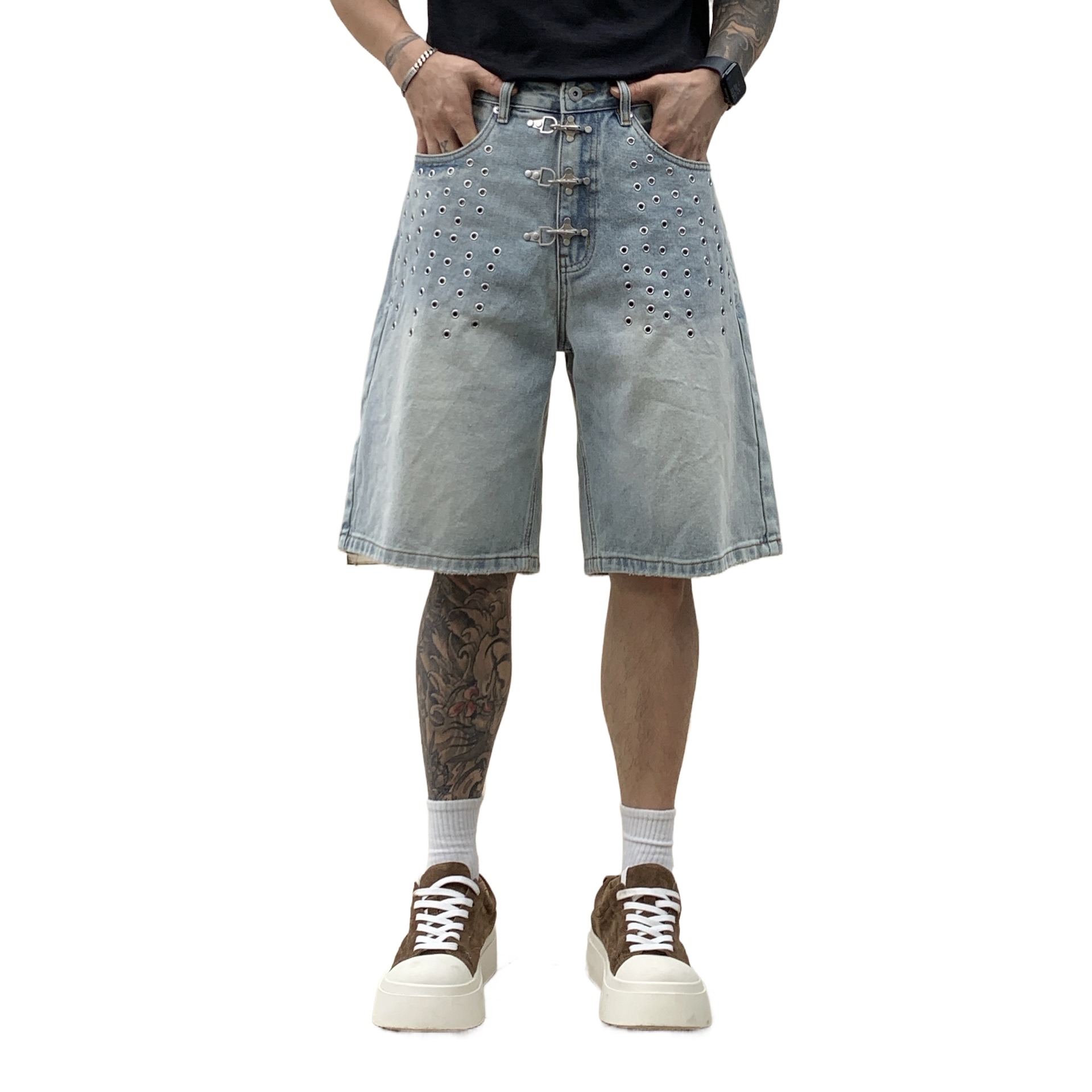 Street Fashion Jeans Men - Pantalones Cortos de Mezclilla para Hombre,