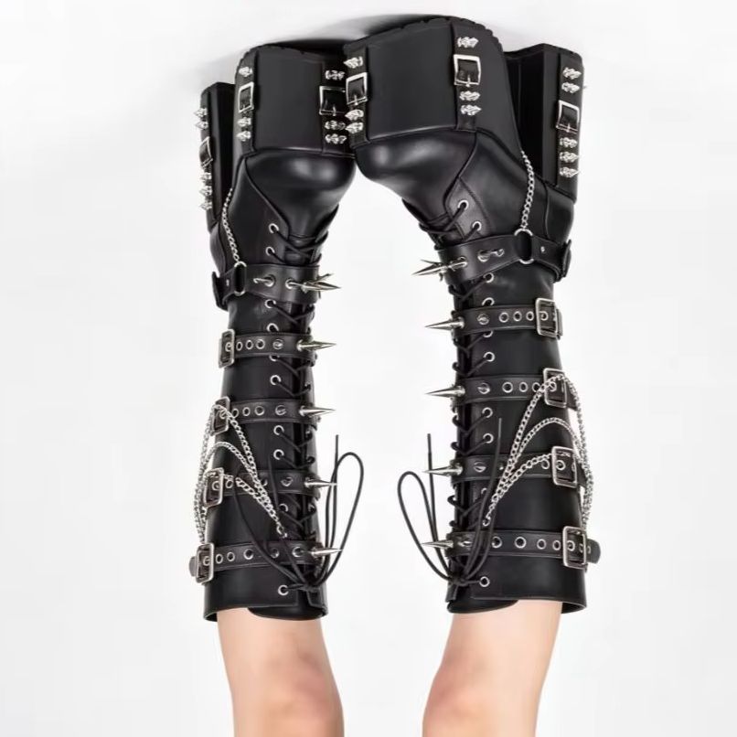 Street Fashion Punk - Botas de plataforma estilo punk con