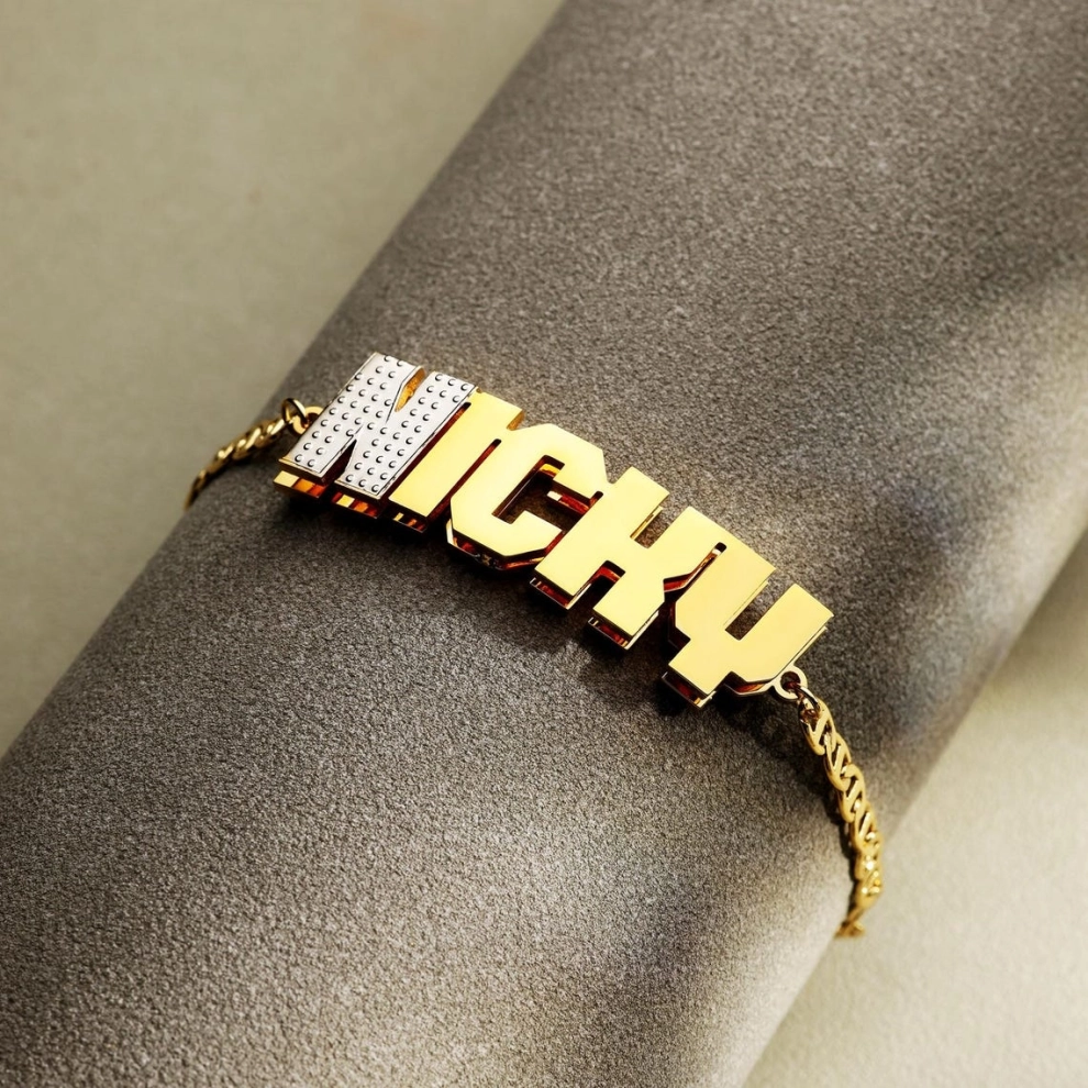 Street Fashion Name - Zciti-pulseras en capas con nombre personalizado