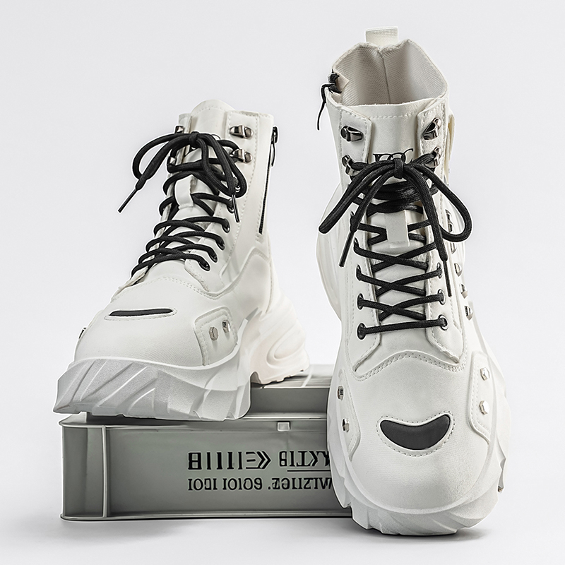 Street Fashion Punk - Botas de hombre, diseño de cuero