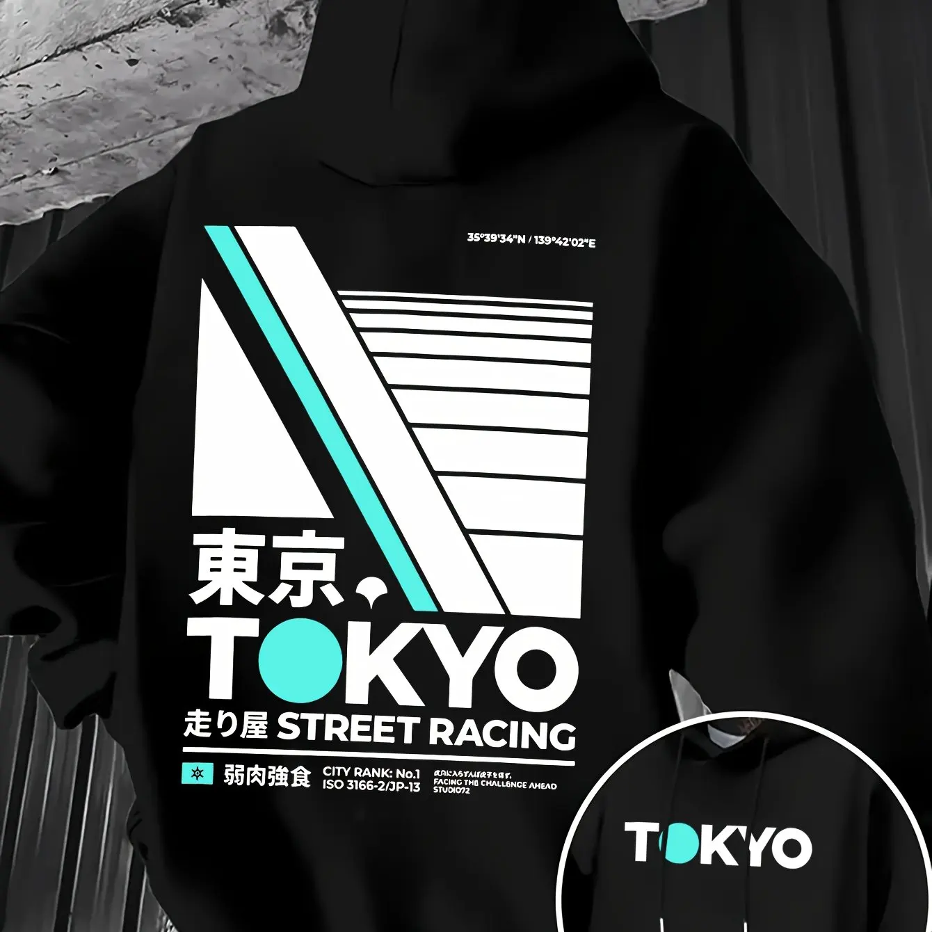 Street Fashion Tokyo - Sudadera con Capucha para Hombre Retro
